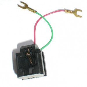 Jack RJ12 Preto 6P2C 623K Com 2 Fios E Terminais Jack RJ12 Preto 6P2C 623K Com 2 Fios E Terminais