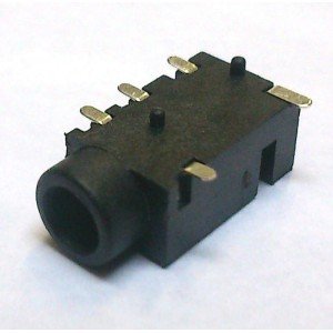 Conector Jack Smd PJ-320EA 3,5mm 5T Prata Conector Jack Smd PJ-320EA 3,5mm 5T Prata