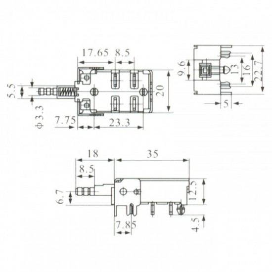 Chave Tecla KDC-A13-2 4T Para PCI Com Trava Chave Tecla KDC-A13-2 4T Para PCI Com Trava