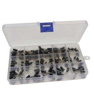 Kit Com 200 Capacitores Eletrolítico 15 itens 0,1uF a 220uF Kit Com 200 Capacitores Eletrolítico 15 itens 0,1uF a 220uF