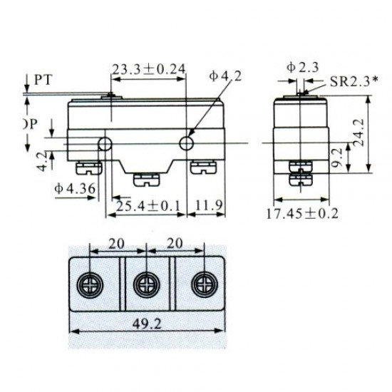 Chave Micro Switch KW15G-B Chave Micro Switch KW15G-B