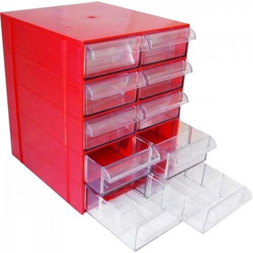 Gaveteiro CG510 Vermelho Com 10 Gavetas E 50 Divisórias Gaveteiro CG510 Vermelho Com 10 Gavetas E 50 Divisórias