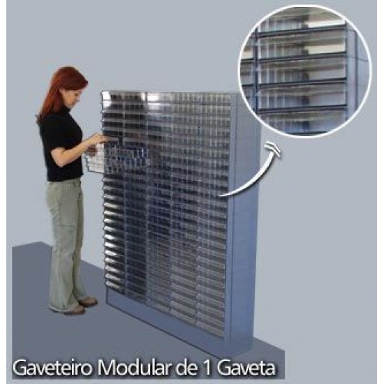 Base Modular Com Duas Gavetas - Vermelho - GVT1 Base Modular Com Duas Gavetas - Vermelho - GVT1