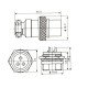 Conector Mike LS-3002-3009 3 Vias Prateado Macho E Femea