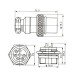 Conector Mike LS-3006-3013 7 Vias Prateado Macho E Femea