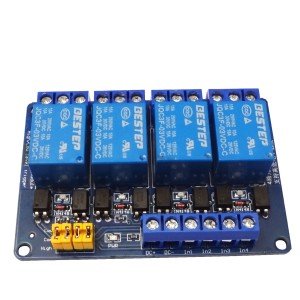 Módulo Rele 3V 10A 4 Canais Com Borne KRE Para ESP32 Módulo Rele 3V 10A 4 Canais Com Borne KRE Para ESP32