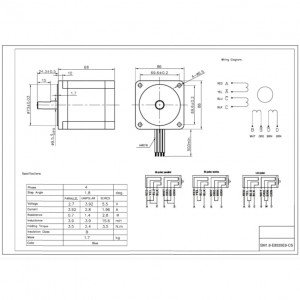 Motor De Passo Nema 34 35kgf.cm 3,92A 1,8G SM1.8-E8535E9-CS Motor De Passo Nema 34 35kgf.cm 3,92A 1,8G SM1.8-E8535E9-CS