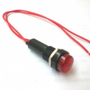 Sinalizador XD8-2 Olho De Boi Vermelho 24V Com Fio Sinalizador XD8-2 Olho De Boi Vermelho 24V Com Fio