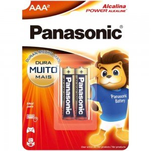 Pilha Palito AAA Alcalina 1,5V Panasonic LR03 Cart C/ 2 pilhas Pilha Palito AAA Alcalina 1,5V Panasonic LR03 Cart C/ 2 pilhas