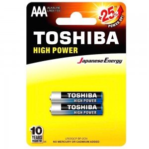 Pilha Palito AAA Alcalina 1,5V Toshiba LR03 Cart C/ 2 pilhas Pilha Palito AAA Alcalina 1,5V Toshiba LR03 Cart C/ 2 pilhas