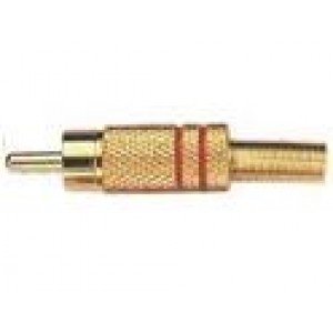 Plug RCA Dourado Vermelho Plug RCA Dourado Vermelho