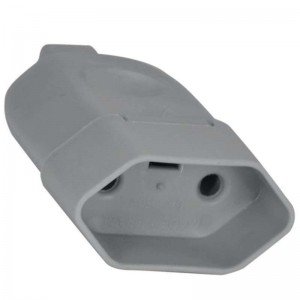 Plug de Tomada Fêmea 2P (2 Pinos) 10A Universal Cinza Plug de Tomada Fêmea 2P (2 Pinos) 10A Universal Cinza