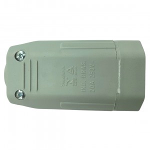 Plug de Tomada Fêmea 2P+T (3 Pinos) 20A Universal Cinza Plug de Tomada Fêmea 2P+T (3 Pinos) 20A Universal Cinza