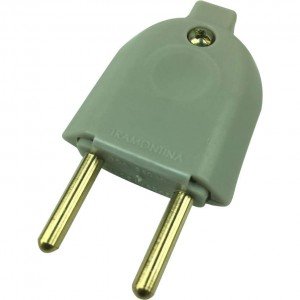 Plug de Tomada Macho 2P (2 Pinos) 10A Universal Cinza Plug de Tomada Macho 2P (2 Pinos) 10A Universal Cinza