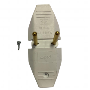 Plug de Tomada Macho 2P (2 Pinos) 10A Universal Branco Plug de Tomada Macho 2P (2 Pinos) 10A Universal Branco