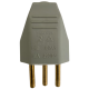Plug de Tomada Macho 2P+T (3 Pinos) 10A Universal Cinza