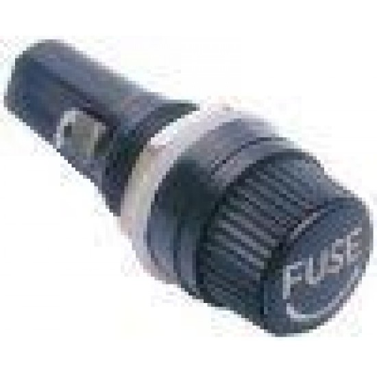 Porta Fusivel Pequeno 5x20mm Preto BLX-1 Para Painel Porta Fusivel Pequeno 5x20mm Preto BLX-1 Para Painel