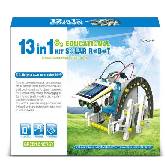 Robô 13 em 1 Energia Solar - Kit Robótica Educacional Robô 13 em 1 Energia Solar - Kit Robótica Educacional