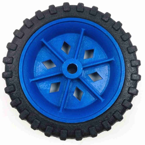 Roda De Plástico 5 Polegadas Sem Rolamento Azul Eixo 5/16 Roda De Plástico 5 Polegadas Sem Rolamento Azul Eixo 5/16