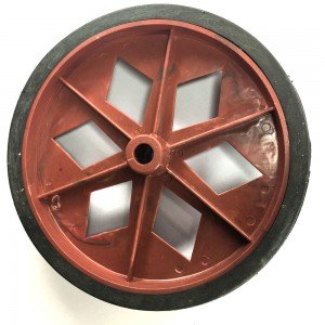 Roda De Plastico Vermelha Sem Rolamento 152mm X 27mm Roda De Plastico Vermelha Sem Rolamento 152mm X 27mm