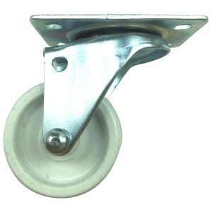 Rodízio Roda Boba Branca 45Kg Base Giratória 4 Furos Rodízio Roda Boba Branca 45Kg Base Giratória 4 Furos