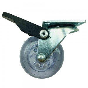 Rodízio Roda Boba Gel Cristal 40Kg Base Giratória 4F Freio Rodízio Roda Boba Gel Cristal 40Kg Base Giratória 4F Freio