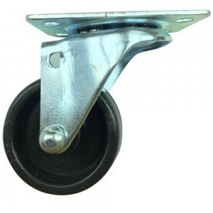 Rodízio Roda Boba Preta 45Kg Base Giratória 4 Furos Rodízio Roda Boba Preta 45Kg Base Giratória 4 Furos