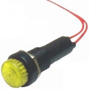 Sinalizador XD8-2 Olho De Boi Amarelo 24V Com Fio Sinalizador XD8-2 Olho De Boi Amarelo 24V Com Fio