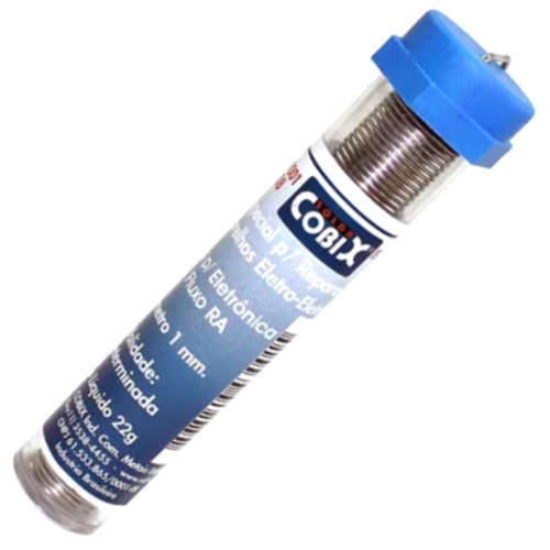 Estanho Para Solda Em Fio 1,0mm Tubo 22gr Cobix Liga 63/37 Estanho Para Solda Em Fio 1,0mm Tubo 22gr Cobix Liga 63/37