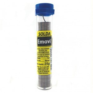 Estanho Para Solda Em Fio 1,0mm Tubo 25gr Emavi Fluxo AA Estanho Para Solda Em Fio 1,0mm Tubo 25gr Emavi Fluxo AA