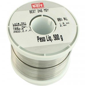 Rolo De Solda Best Cinza 246 MSY15 65x35 1/2 Kilo Fio 1,5mm Rolo De Solda Best Cinza 246 MSY15 65x35 1/2 Kilo Fio 1,5mm