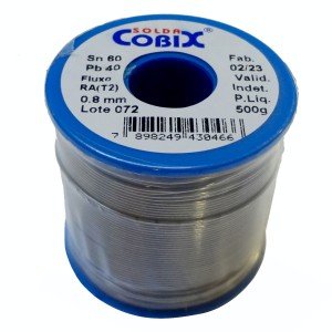 Rolo de Solda Cobix Azul C-1/2 60x40 500gr Fio 0,8mm Rolo de Solda Cobix Azul C-1/2 60x40 500gr Fio 0,8mm