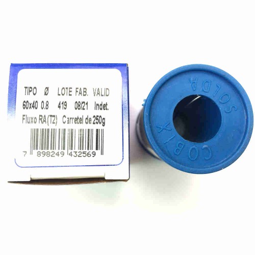 Rolo de Solda Cobix Azul C-250 60x40 250gr Fio 0,8mm Rolo de Solda Cobix Azul C-250 60x40 250gr Fio 0,8mm