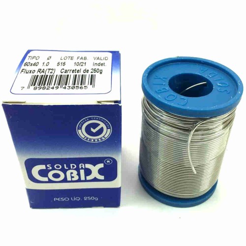 Rolo de Solda Cobix Azul C-250 60x40 250gr Fio 1,0mm Rolo de Solda Cobix Azul C-250 60x40 250gr Fio 1,0mm