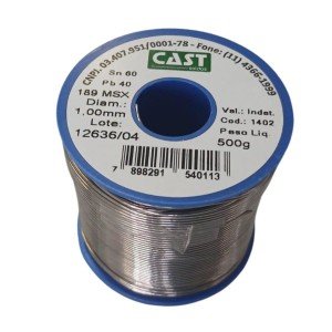 Rolo de Solda CAST Azul 500g 189 MSX 1,00mm 60/40 Rolo de Solda CAST Azul 500g 189 MSX 1,00mm 60/40