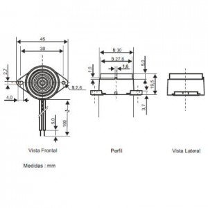 Buzzer Intermitente Sonalarme S-6/30V-O-I Oscilador Interno