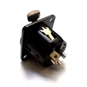 Soquete XLR Canon Fêmea Para Painel Preto
