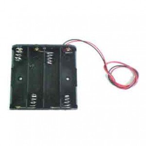 Suporte Para 4 Pilhas Pequenas AAA Canoa Preto Suporte Para 4 Pilhas Pequenas AAA Canoa Preto