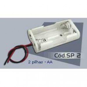 Suporte 2 Pilhas Pequenas AA Canoa Branco - SP2002