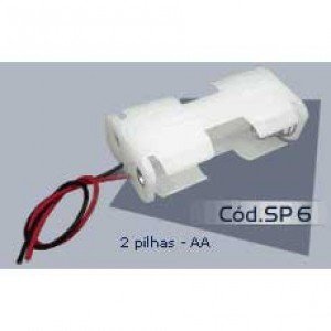 Suporte 2 Pilhas Pequenas AA Dois Lados Branco - SP2006