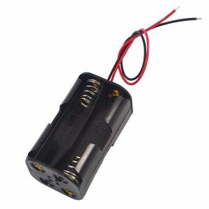 Suporte Para 4 Pilhas Pequenas AA Dois Lados Preto Suporte Para 4 Pilhas Pequenas AA Dois Lados Preto