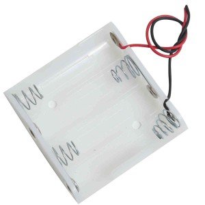 Suporte 4 Pilhas Pequenas AA Canoa Branco - SP4410 Suporte 4 Pilhas Pequenas AA Canoa Branco - SP4410