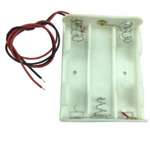 Suporte Para 3 Pilhas Pequenas AA Canoa Branco Suporte Para 3 Pilhas Pequenas AA Canoa Branco