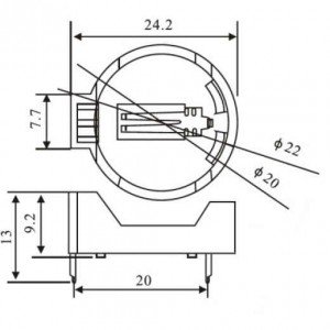 Suporte Para Bateria CR2032 E CR2025