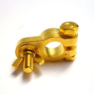 Terminal de Bateria 1 Via 0 AWG Dourado Pólo Positivo Terminal de Bateria 1 Via 0 AWG Dourado Pólo Positivo