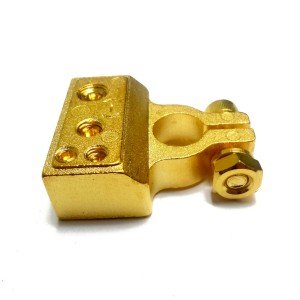 Terminal de Bateria 4 Vias Dourado Pólo Negativo