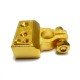 Terminal de Bateria 4 Vias Dourado Pólo Negativo Terminal de Bateria 4 Vias Dourado Pólo Negativo