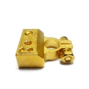 Terminal de Bateria 4 Vias Dourado Pólo Positivo