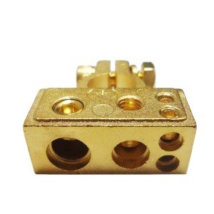 Terminal de Bateria 4 Vias Dourado Pólo Positivo Terminal de Bateria 4 Vias Dourado Pólo Positivo