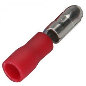 Terminal Tipo Bala Macho Vermelho Isolado Terminal Tipo Bala Macho Vermelho Isolado